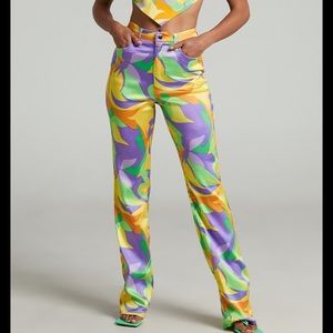 Danielle Bernstein WeWoreWhat ankle flare saved by the bell pants